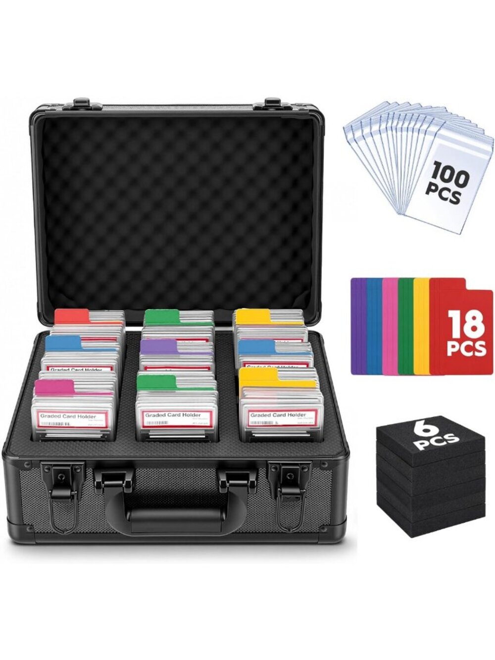 3 Row Card Storage Box for 100+ PSA Slab Cases - Perfect for Sports Cards!